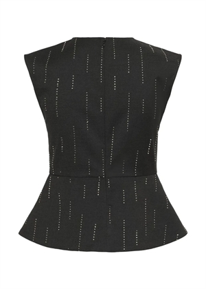 Adira peplum top Dark Grey Melange Gestuz 